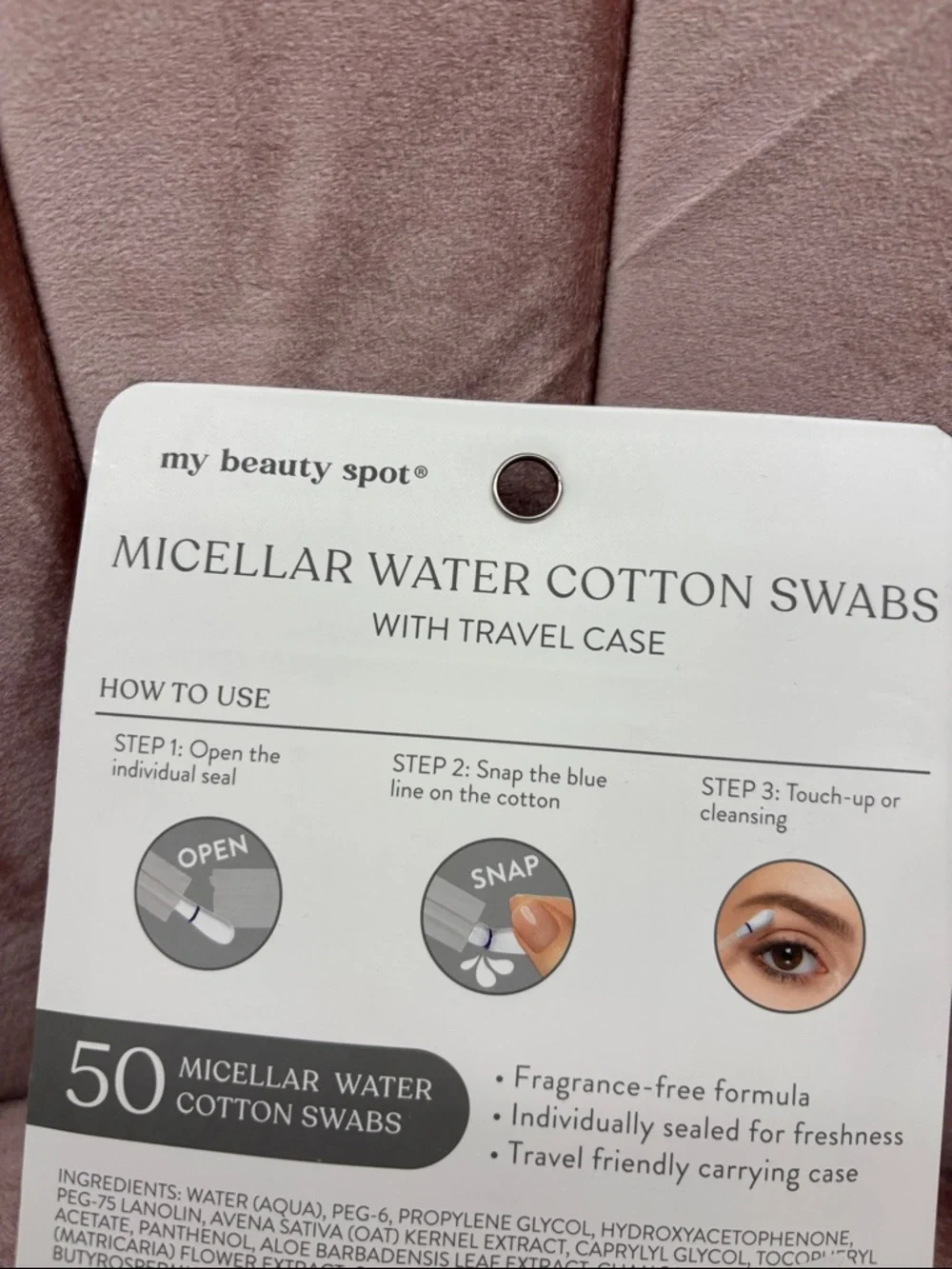 my beauty spot Micellar Water Cotton Swabs 50-Pack